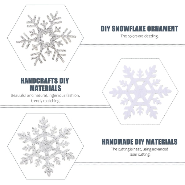 30 stk. Smykketilbehør Snefnug-strømpelapper Snefnughattelapper Håndlavede gør-det-selv-materialer Gør-det-selv-snefnugornament