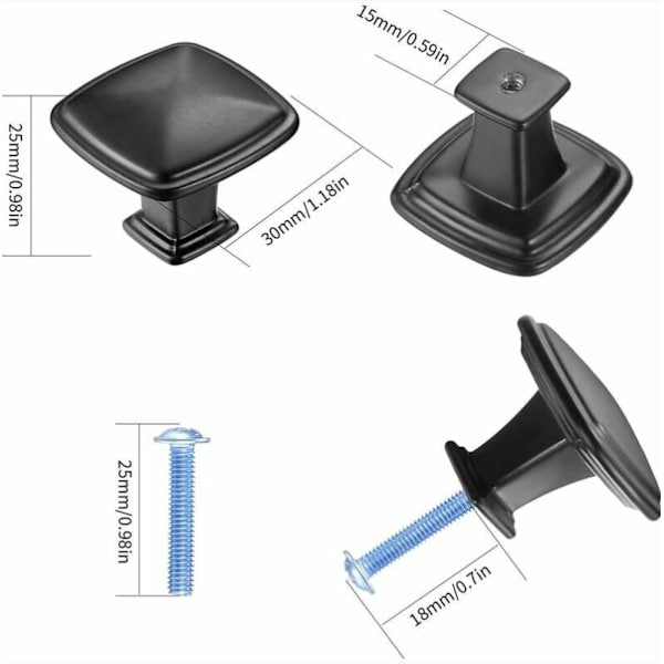 10 stk. sorte køkkenskabe - 1,2\"/30mm