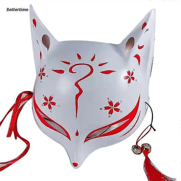 Kitsune-ketunnaamarit Cosplay-käyttöön, japanilainen Kabuki, perinteiset Halloween-juhlat, asusteet säädettävällä siteellä