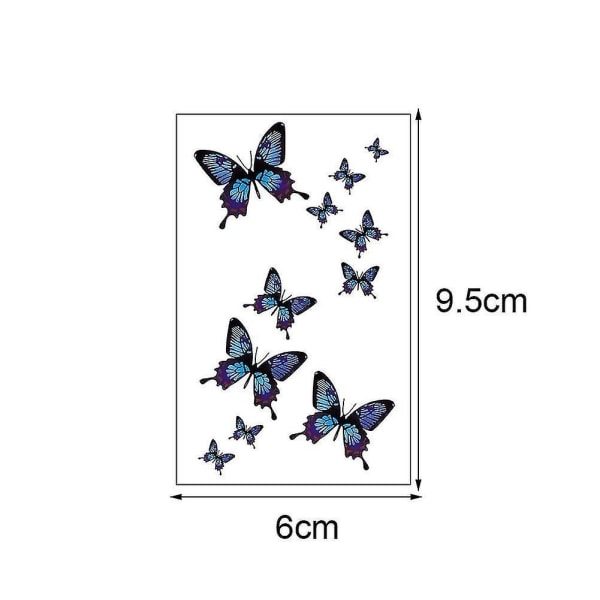 [ilmainen toimitus] Butterflies 3D monivärinen tilapäinen tatuointi väärennetyt naiset