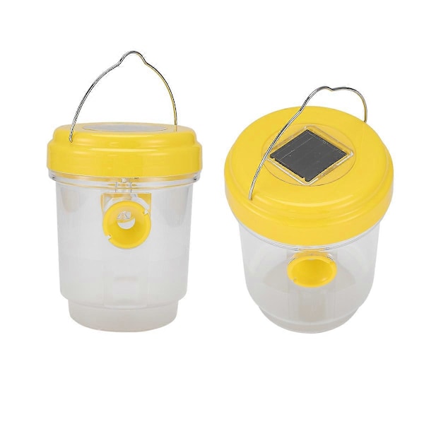 2-pack Solcellsdriven getingfälla för utomhusbruk, getingfångare med ljus för bålgetingar, getingar, bin