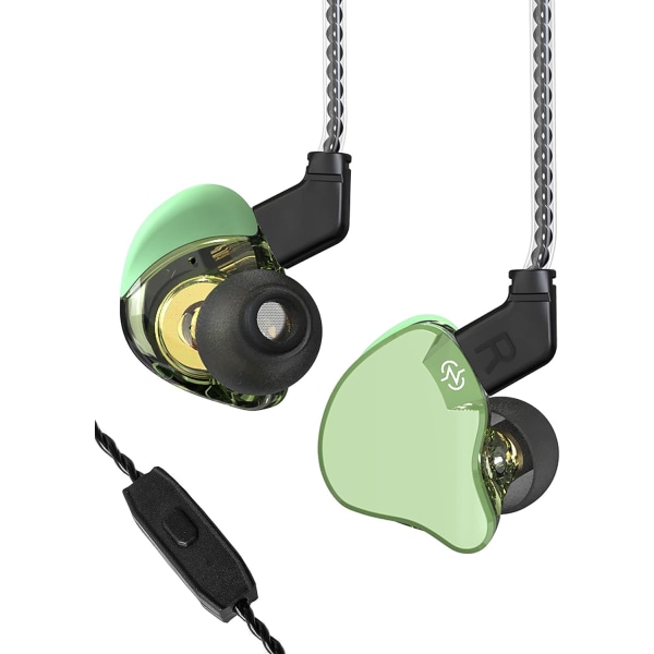 In-ear hovedtelefoner 1DD+1BA hybrid basmonitor, grøn YIY SMCS.9.27