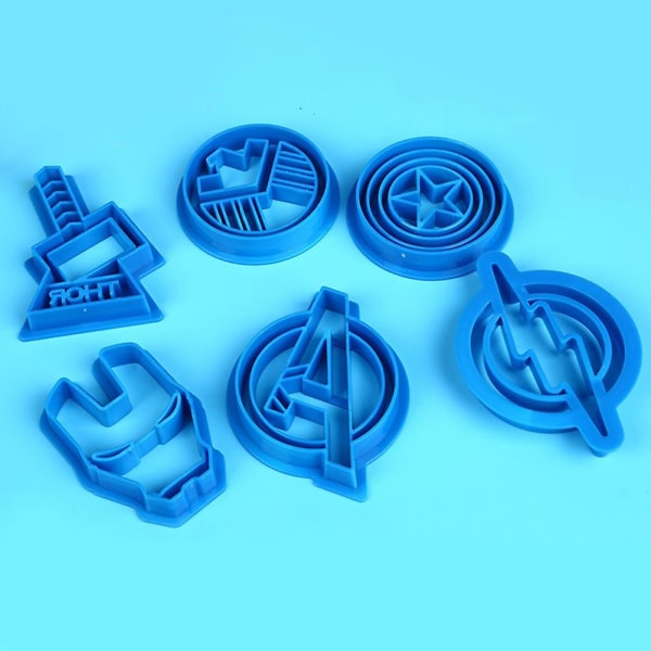 6 stk Superhelt Captain Cookie Cutter Sukker Avengers Fondant Kake Biscuit Mold Kaesi