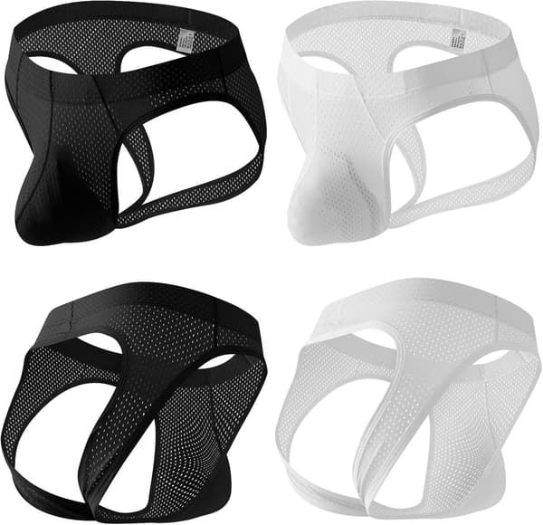 2025 Senaste Modell Herr 5-Pack Jockstrap Sömlösa Underkläder Stringkalsonger Mesh Jock Strap Atletisk Support 5-pack Large