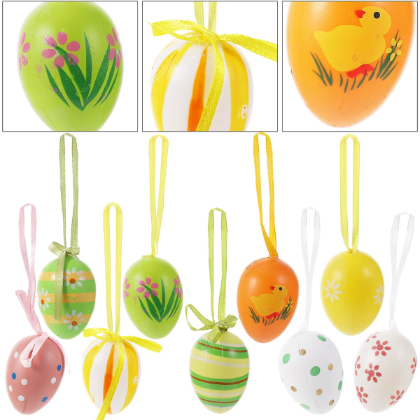 24 stk. påskeæg ornamenter gør-det-selv-æg-fest vedhæng Æg malerlegetøj (blandet stil)