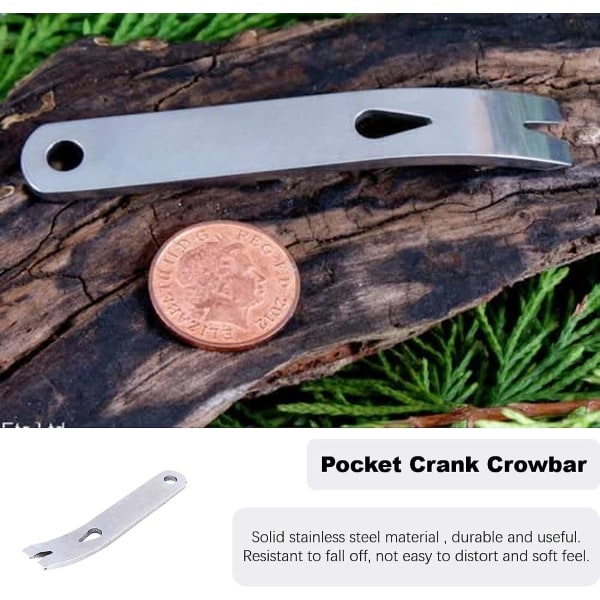 Pocket Crank koben, nøglering overlevelsesskraber, rustfrit stål taktisk mikroværktøj