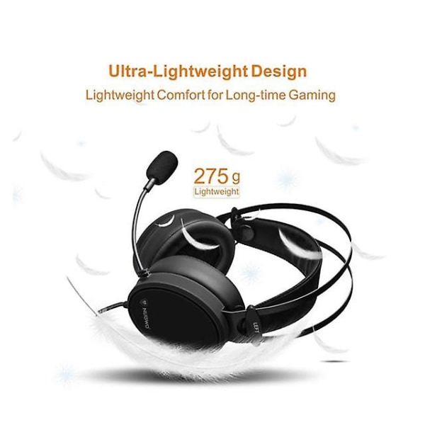 Hjerne Headset Headset Headset Gaming Headset med mikrofon øremuffe (sort)
