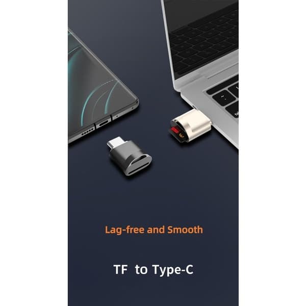 USB Typ C OTG-adapter Höghastighetskortläsare - Stöder TF/Micro SD-kort - Plug and Play