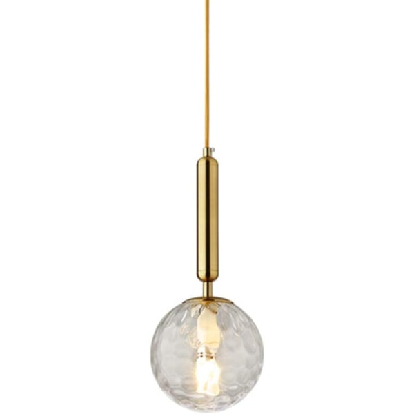 Nordic Modern Single Chandelier Glass Ball Chandelier (Gold Transparent Water Ripple)