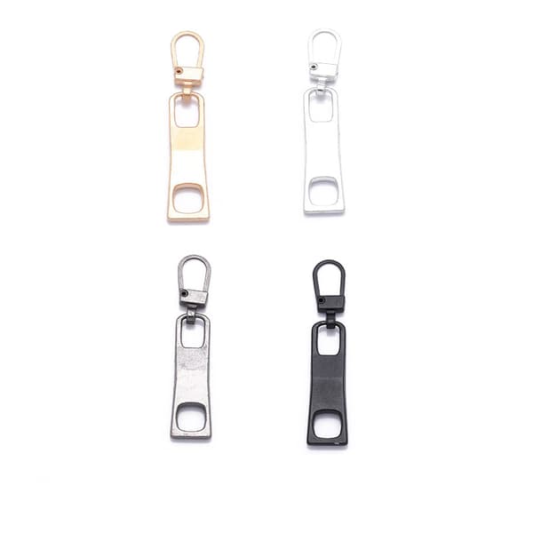 Compatible with Clothes and Bags Metal Removable Zipper Head in Rectangular Shape 4 Colors Mixed Pack Model 9