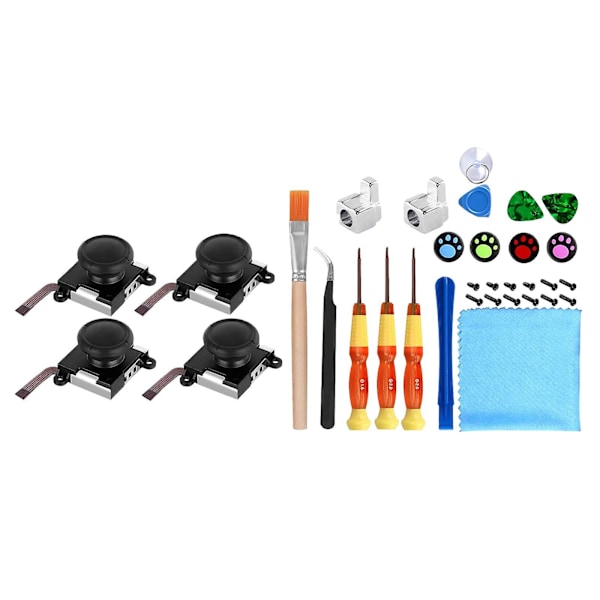 33 osaa Joystick-korvaus 3D Analog Joystick -peukalosauvat Switch Lite Joy Con 3D -ohjaimen korjaussetti