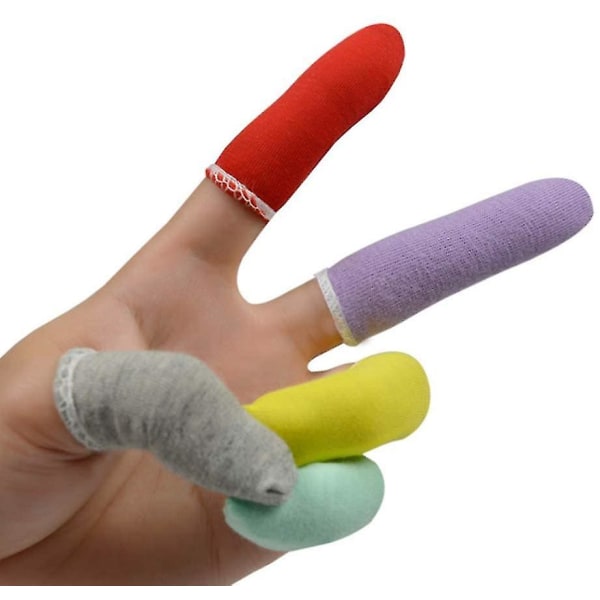 50pcs Finger Cots Cotton Finger Guards Protective Fabric Finger Gloves Finger Protection Fingertip Cover Sleeves