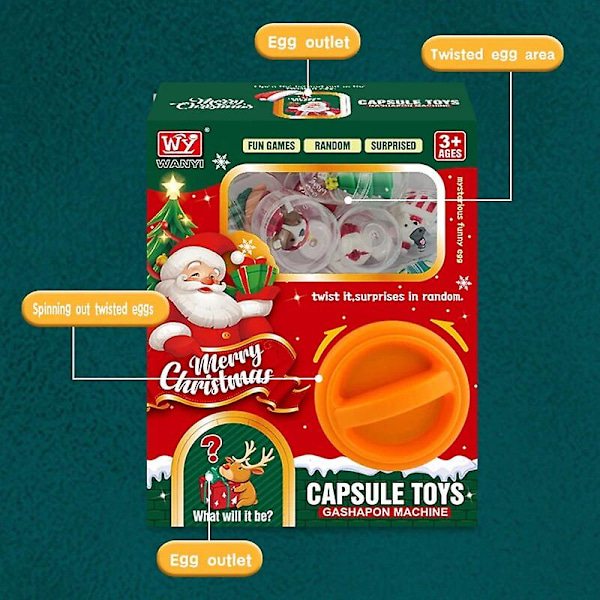 X'max Present Julklappar Gashapon Maskiner Med 6 Slumpmässiga Kapsel Leksaker Ägg Vridmaskin Kartonglåda Överraskning Blind Box