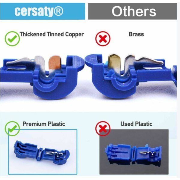 120 kpl sähköliittimen T-liittimiä (punainen/sininen/keltainen)