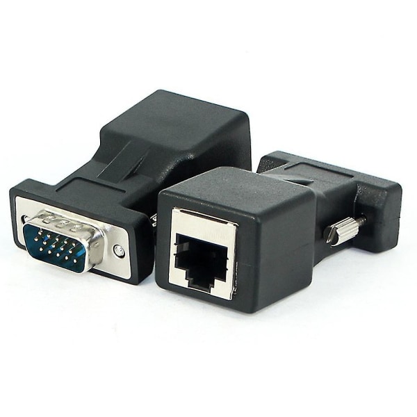 Vga Extender Hane Till Rj45 Cat5 Cat6 20m Nätverkskabel Adapter Port Till Lan Ethernet Port Converter