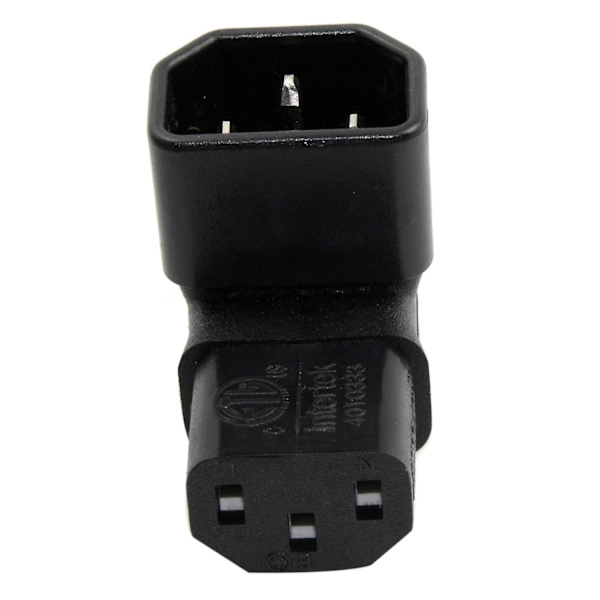 IEC Han C14 til Opret Vinkelret IEC Hun C13 Strømforlænger Adapter