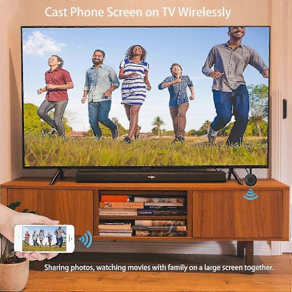 Langaton HDMI-sovitin TV-projektorimonitorille, Plug and Play 1080P WiFi-näyttödongle jatkojohdolla