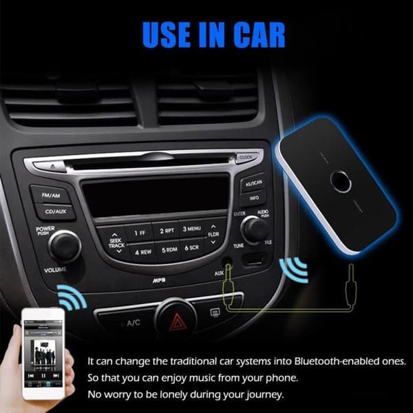 2-i-1 Bluetooth-adapter Trådløs Stereo HiFi Lydsender-mottaker - Svart