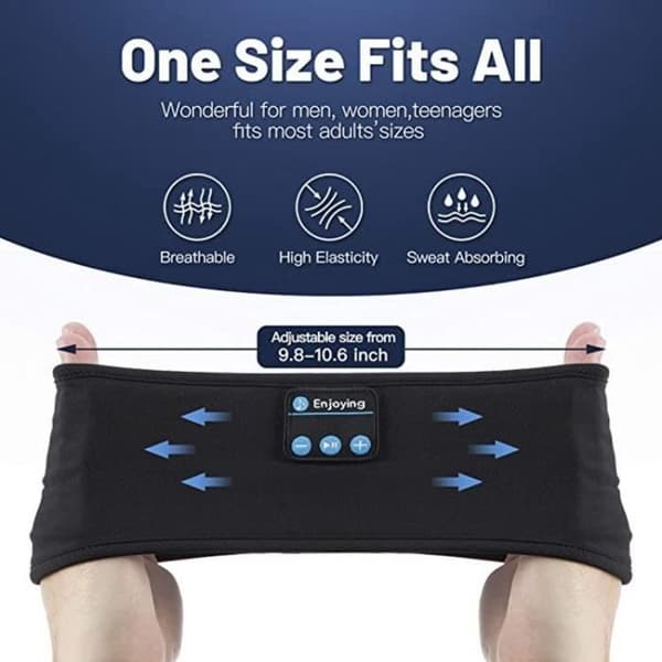 Sovhörlurar - Bluetooth-pannband - Ultratunn HD-stereo - 10 timmars batteritid
