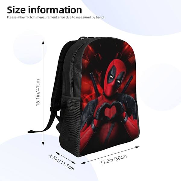 Deadpool Barnryggsäck Skolryggsäck för Grundskoleelever Ryggsäckar för Tonårspojkar