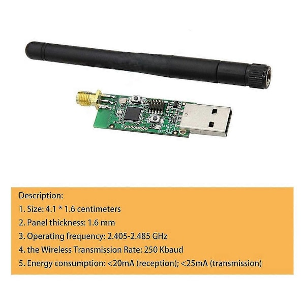 Trådløs Zigbee CC2531 Sniffer Bare Board Pakkeprotokollanalysator USB-grensesnitt Dongle Capture Pack