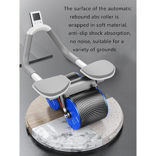 Ab Roller Wheel Automatisk Rebound Hemma Abdominal Tränare Styrketräningsutrustning Med Tjock Knäskyddsmatta För Nybörjare Core Träningspass