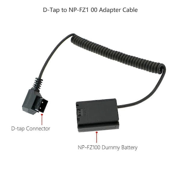 NP FZ100 Dummy Batteri til D-Tap for V-Mount BP Batteri til A7r3/A7M3/A7S3/Fx3 A9