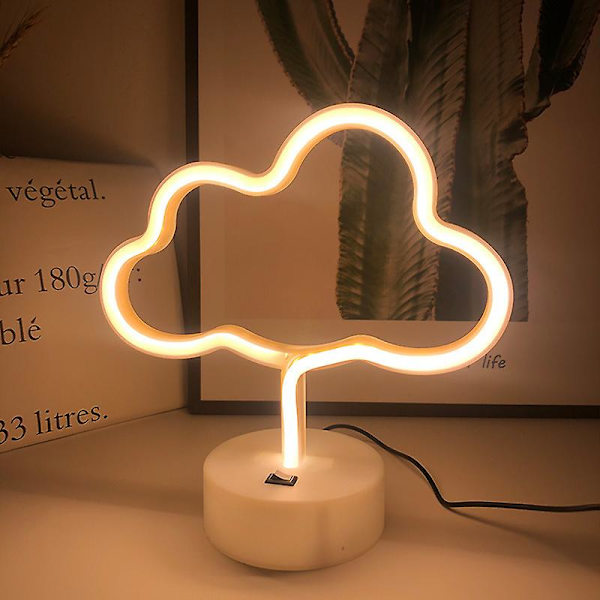 Varmvit neonljus moln neon skyltar moln neonljus med bas bordslampor för bredvid ossb eller batteriled skyltar för barn sovrum neonljus skylt