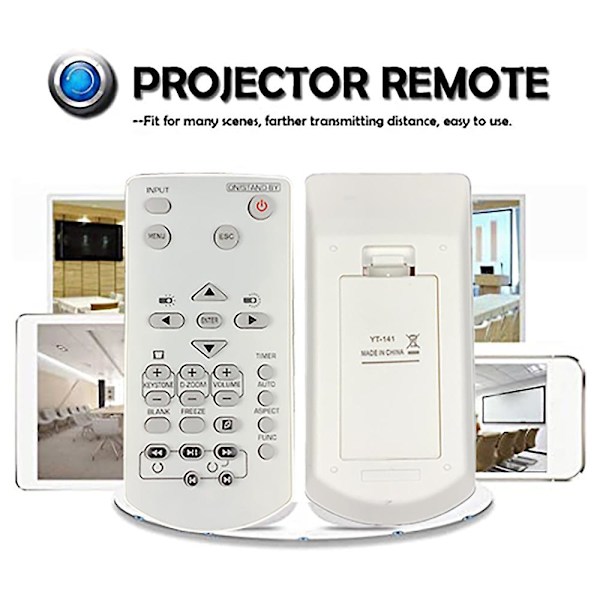 Projektorfjernkontroll for projektor Yt-141 Xj-a142 Xj-a147 Xj-a242 Xj-a247 erstatningsfjernkontroll