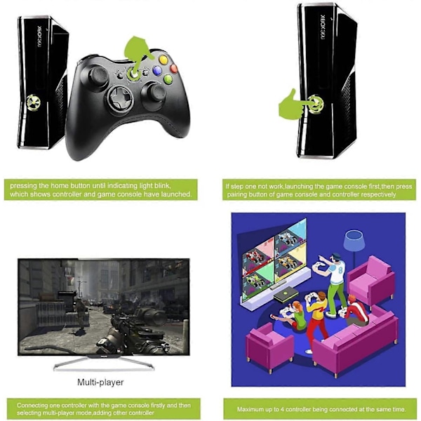 Xbox 360 langaton ohjain, musta