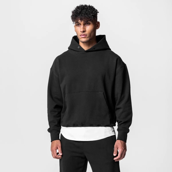 Enfärgade oversized hoodies för män och kvinnor S