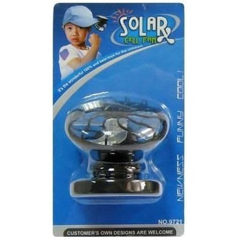Mini bærbar solcelleventilator, miniventilator med fastgørelsesclips, rund base - sort, ideel til sommerbrug.
