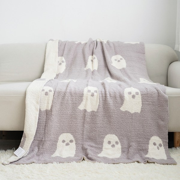 Halloween Dekor Teppe Mykt Teppe Koselig Teppe Barn Teppe for Seng Sofa 110*150cm grå