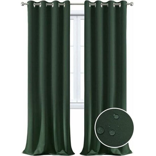 Vanntett Gardin - Termisk Isolasjon - UV-beskyttelse - 52x84tommer Grønn