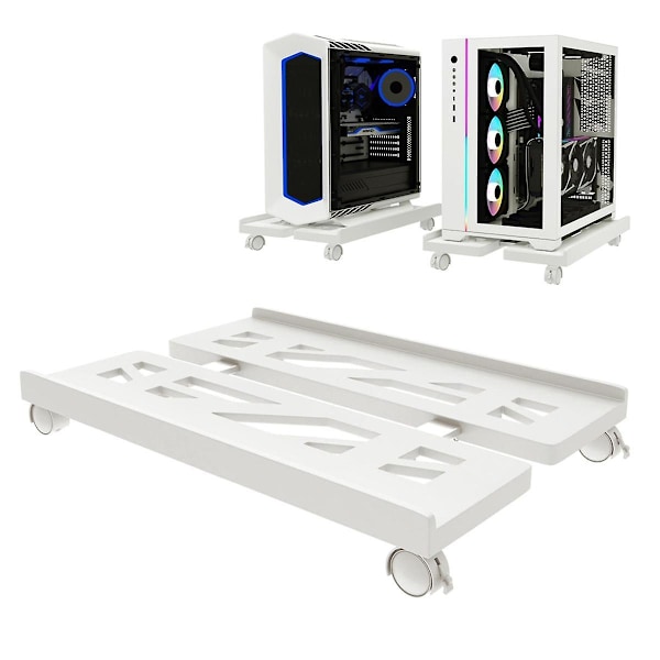 Justerbar Mobil CPU-Stativ for Datamaskin, PC-Tårnstativ med 4 Hjul, Passer de Fleste PC-er, Under-Skrivebords Holder