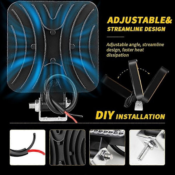 Arbeidslys 48W LED Hodelykt Flom Spot Lampe Vanntett for Off-road Truck Båt
