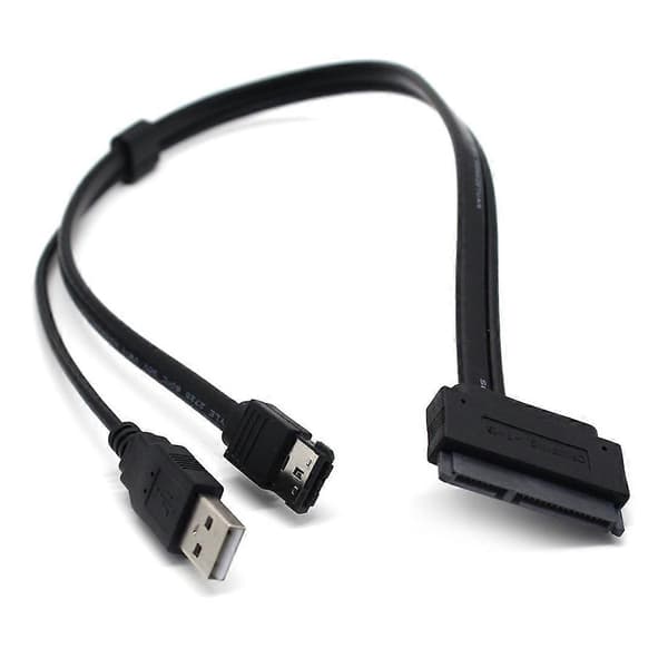 2,5 tums hårddisk SATA 22Pin till eSATA Data USB-driven kabeladapter optimerad för SSD, S
