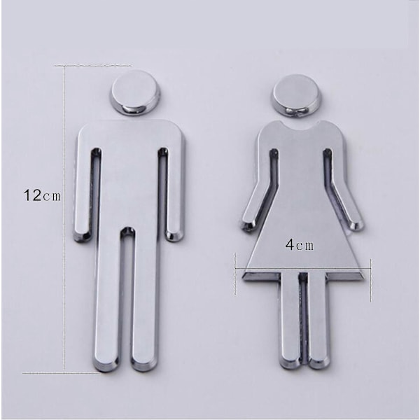 12cm Toalettskylt, Toalett Husnummer, Rostfritt Stål Skylt 2st Edition Ab