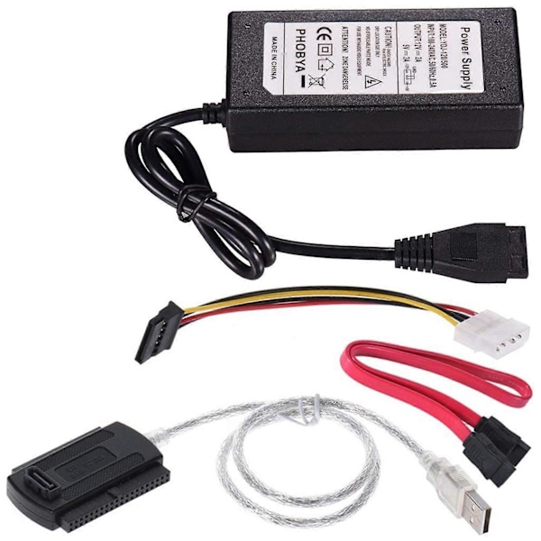SATA PATA IDE-enhet till USB 2.0 Adapter Konverteringskabel EU-kontakt