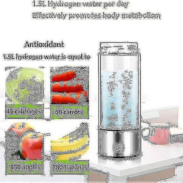 Hydrogen Generator Vannflaske, Real Molecular Hydrogen Rich Water Generator Ionizer Maker Machine -n4870