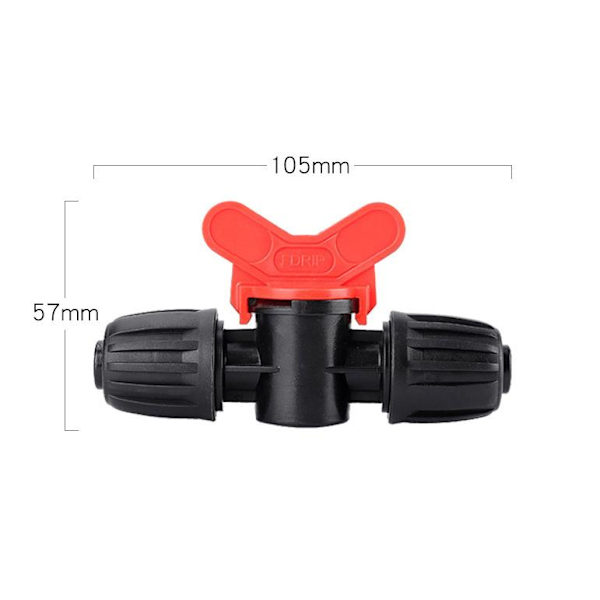 Mikrokuleventil - for diameter PE 16mm, rød, 20 stk