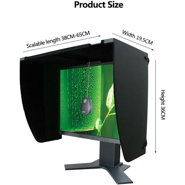 2025 Latest Model Adjustable Desktop Computer Screen Shield, Foldable Design Computer Sunshade, Frame Length 38-65cm, Radiation Protection