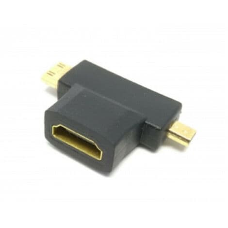 Videoadapter, der konverterer en HDMI-hunstik til Mini- og Micro HDMI-hanstik HF-103