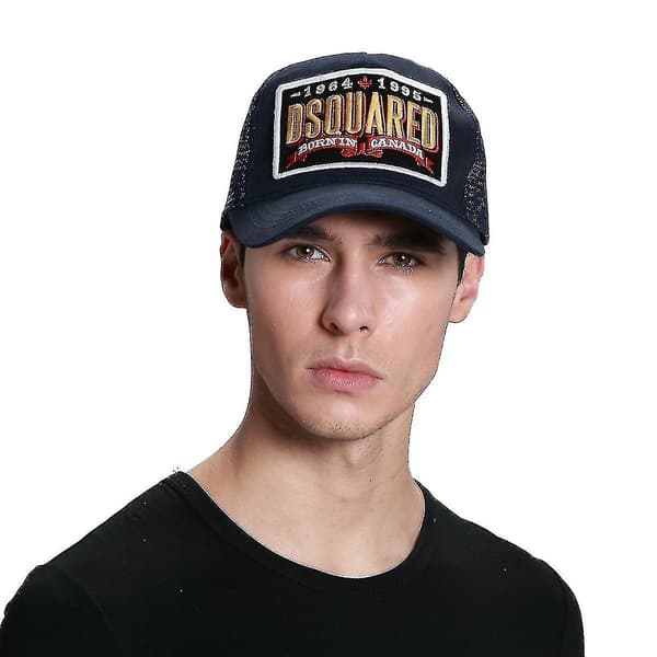 Herr Mesh Baseball Cap Dome Hat Broderi Bokstäver Dsquared Svart