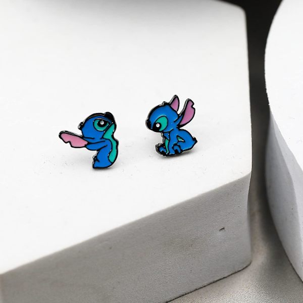Stitch örhängen Anime tecknad Stitch örhängen Ohana betyder familj Stitch Lilo smycken presenter till kvinna flicka