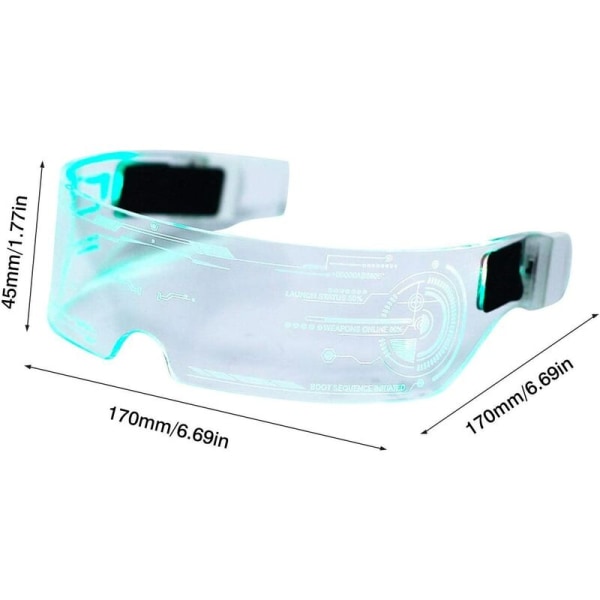 LED Light Up-glasögon med elektroniskt visir och säkring för fest, födelsedag, jul, färgglad kontrollerbar uppgraderingsbilateral kontroll