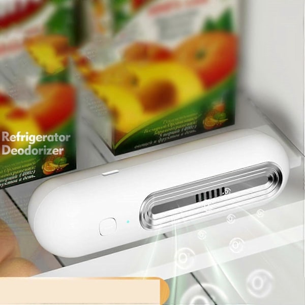 Kjøleskapsfrisker, Kjøleskapsluktfjerner Kjøleskapsdeodorant USB Oppladbar Gjenbrukbar, O3 Ozon Generatorer Liten Ozon Luftrenser for Kjøleskap Sko Cl