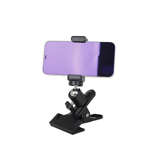 Gitartoppklips, Gitartelefonholder Smarttelefon, 360 Rotasjon Mobiltelefonklemme Klipsfeste for Elektrisk eller Akustisk Gitar