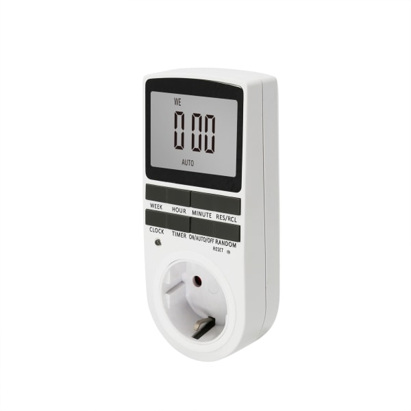 Elektrisk og digital stikkontaktprogrammerer, digital stikkontakttimer med 10 daglige ukentlige programmer,