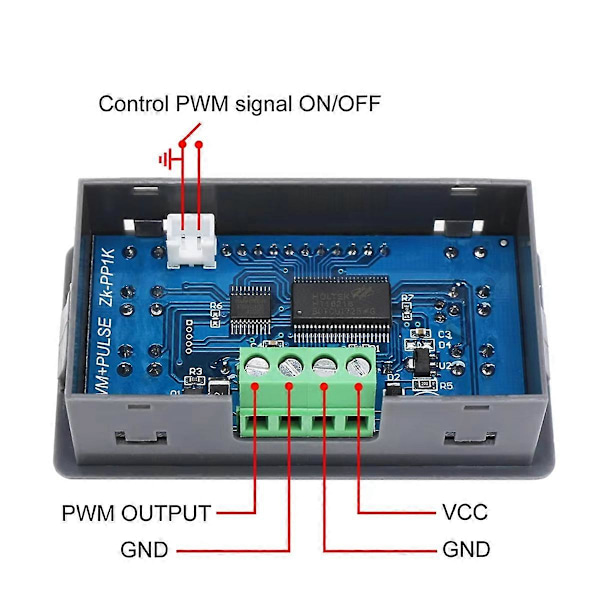 ZK-PP1K Dubbelläges Signalgenerator LCD PWM 1Hz-150KHz Pulsfrekvens Driftcykel Justerbar Fyrkant W